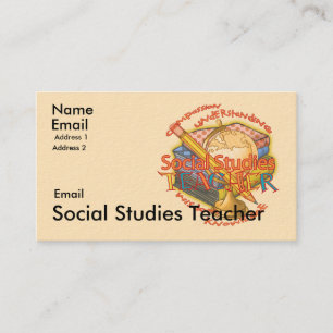 Social Studies Teacher Motto Visitkort