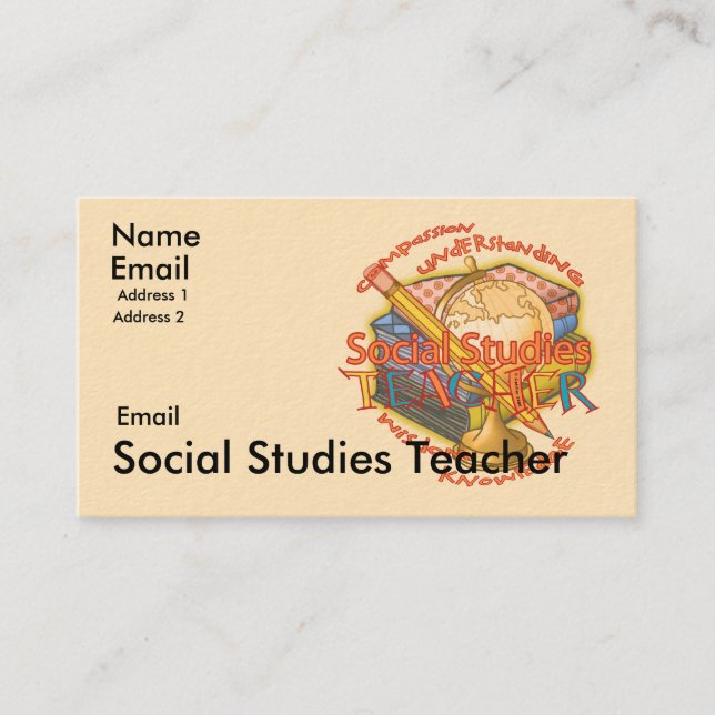 Social Studies Teacher Motto Visitkort (Framsida)