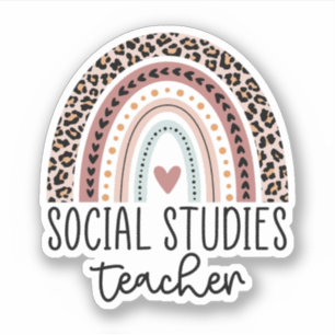Social Studies Teacher Rainbow, historielärare Klistermärken