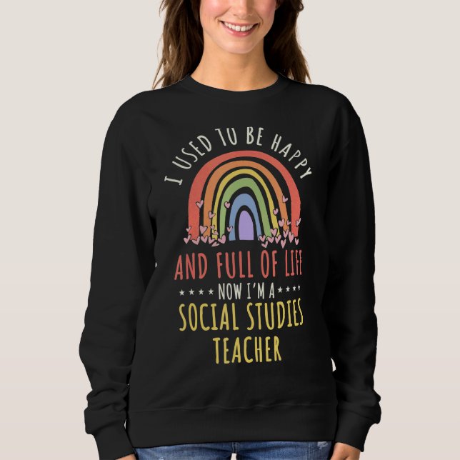 Social studies Teacher School Educator Worker Rain T Shirt (Framsida)