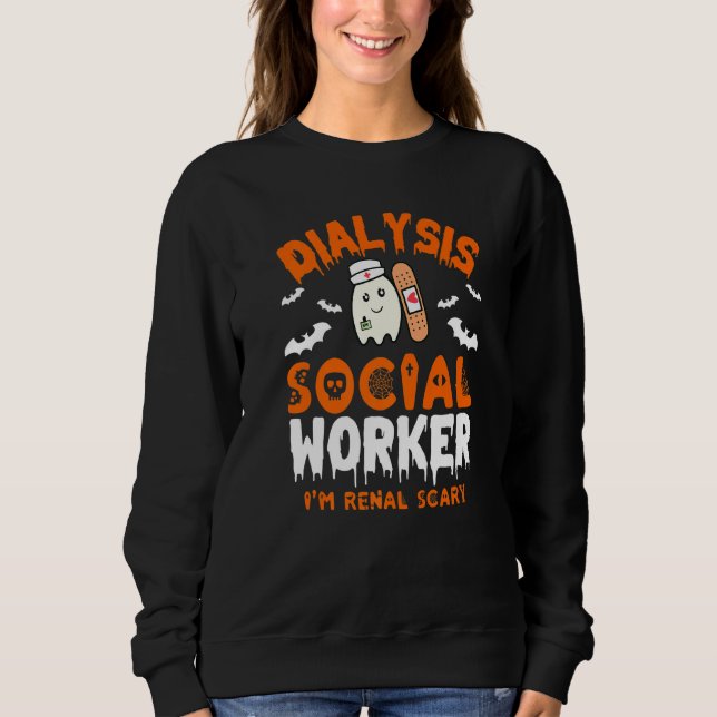 Social Work Dialysis  Halloween Dialysis Social Wo T Shirt (Framsida)