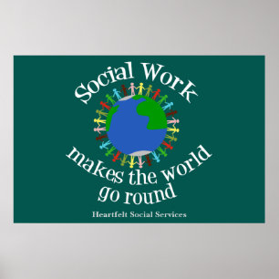 Social Work gör World Go Round Anpassningsbar till Poster