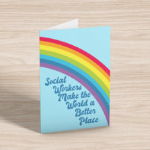 Social Work inspiration Quote Rainbow Blue