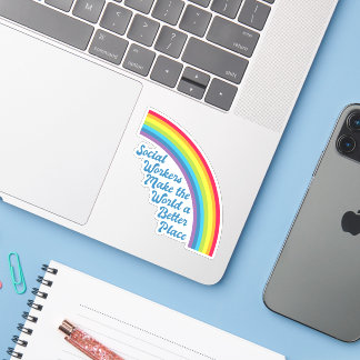 Social Work Inspirational Quote Rainbow Cute Klistermärken