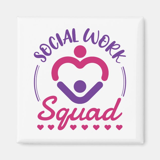 Social Work Squad Social Worker LCSW Magnet (Framsidan)