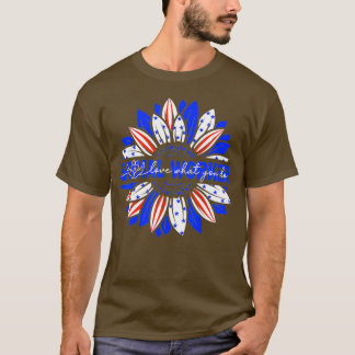 Social Worker 4:e juli, USA flagga solblommor T Shirt