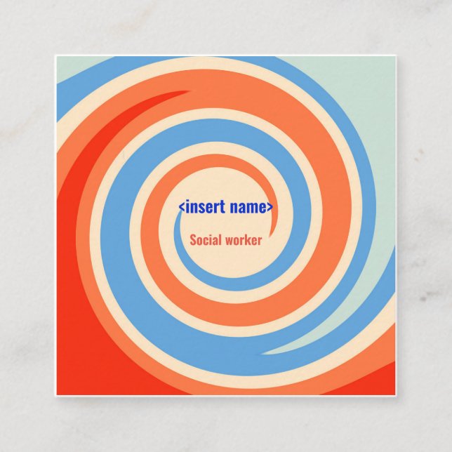 Social Worker Affärskort Fyrkantigt Visitkort (Framsida)
