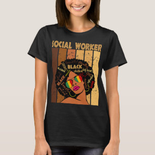 Social Worker Afro African American Black History T Shirt