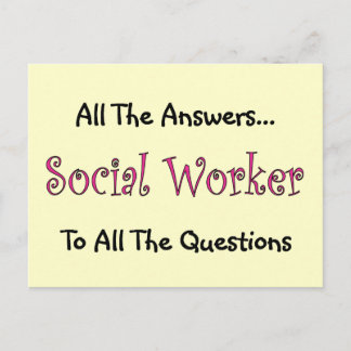 Social Worker "Alla svar" Vykort