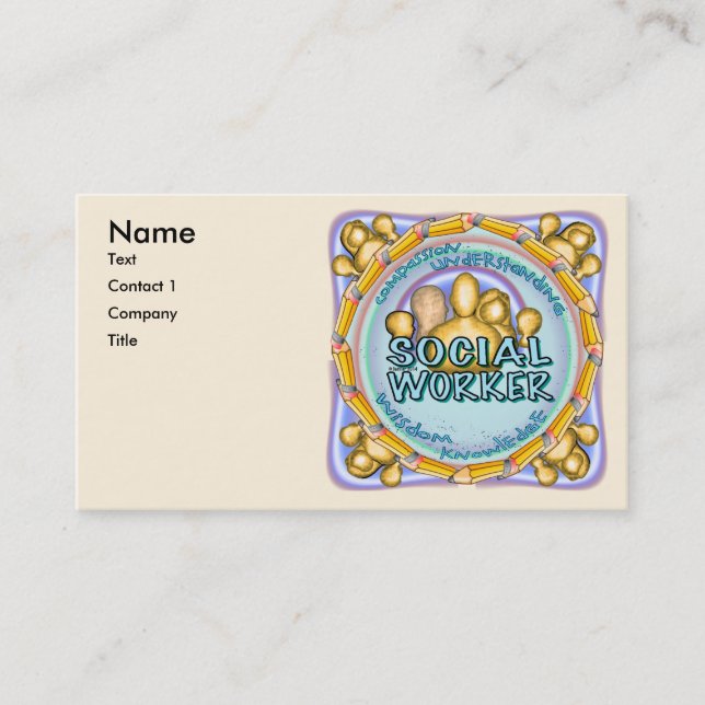 Social Worker anpassningsbar affärskort Visitkort (Framsida)