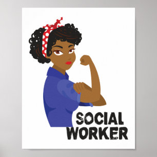 Social Worker Black Rosie Riveter Poster