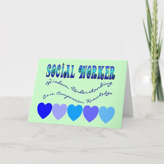 Social Worker BLUE HEARTS Kort (Framsida)