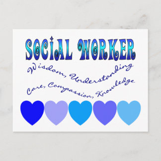 Social Worker BLUE HEARTS Vykort