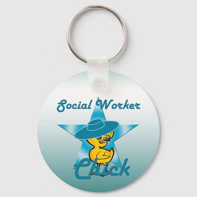 Social Worker-Chick #7 Nyckelring (Framsida)