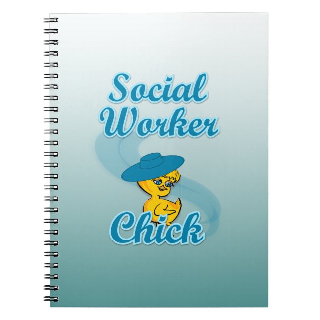 Social Worker-Chick nr 3 Anteckningsbok Med Spiral (Framsidan)