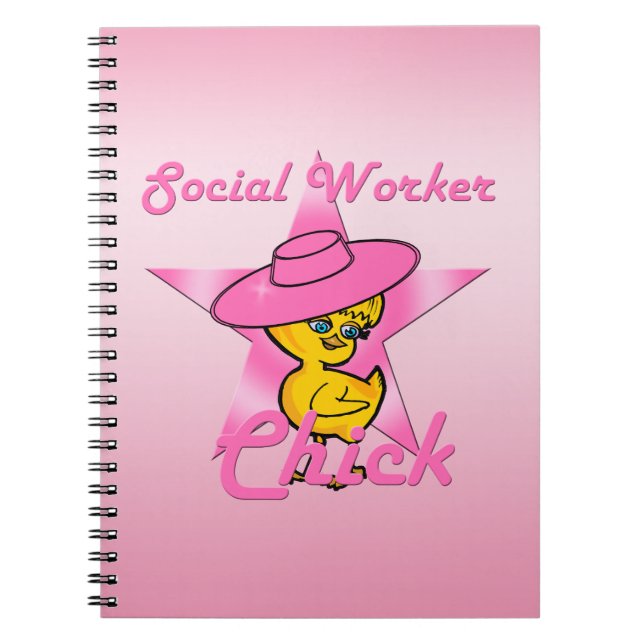 Social Worker-Chick nr 8 Anteckningsbok Med Spiral (Framsidan)