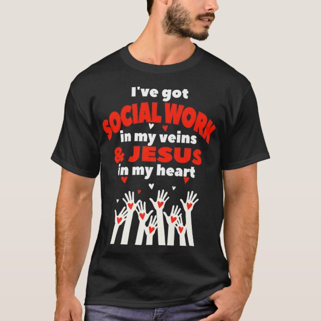 Social Worker Christian Jesus MSW Student Manar Wo T Shirt (Framsida)