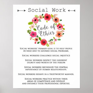 Social Worker Code of Ethics Printable Art Poster