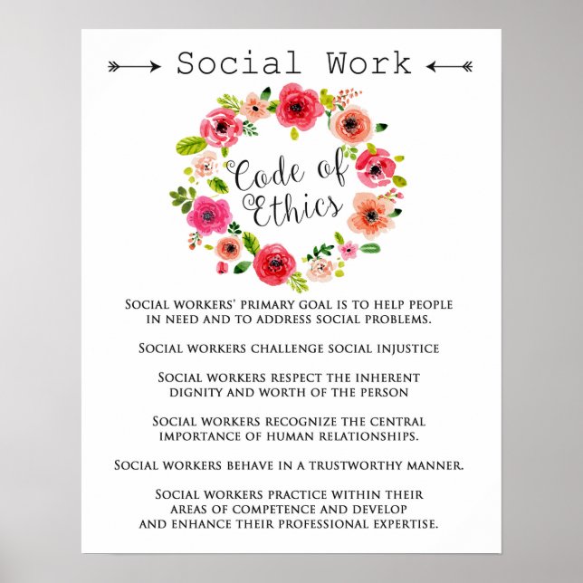 Social Worker Code of Ethics Printable Art Poster (Framsidan)