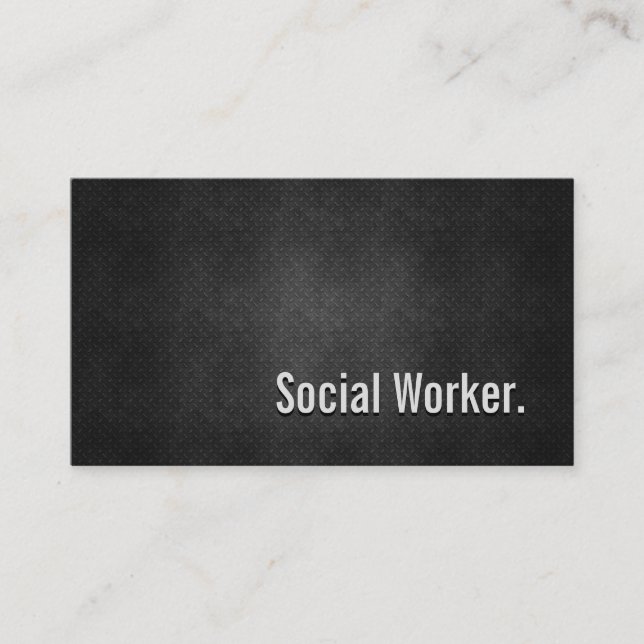 Social Worker Coola Black Metall Simplicit Visitkort (Framsida)