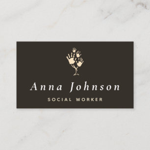 Social Worker Counseler Therapist Händer Träd Gråt Visitkort