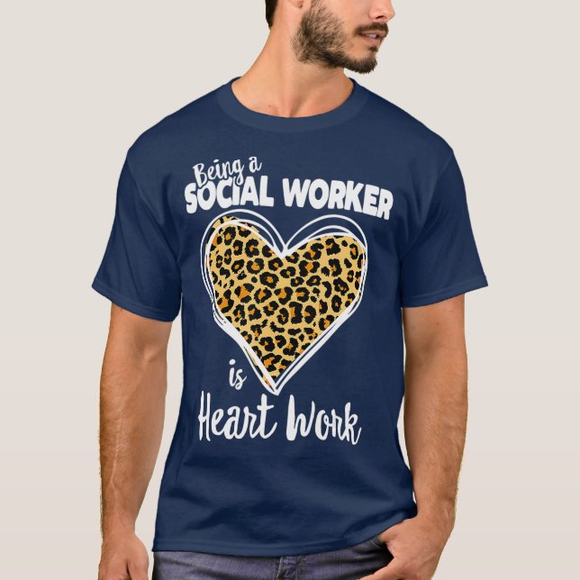 Social Worker, Cute Leopard, Plade Gift för T Shirt (Framsida)