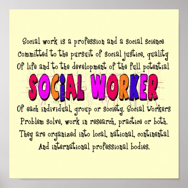 Social Worker Definition Art Poster (Framsidan)