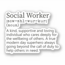 Social Worker Definition, Social Worker Gift Klistermärken
