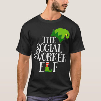 Social Worker Elf Matching Family Group jul T Shirt