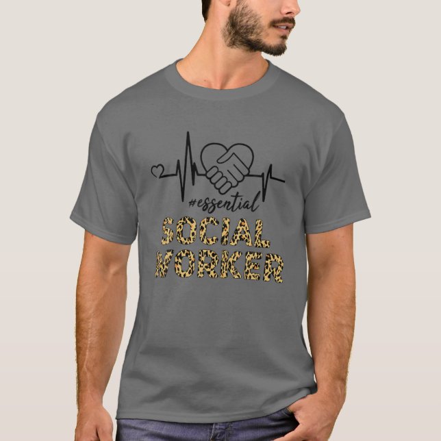 Social Worker Essential - Social Worker Heartslag T Shirt (Framsida)
