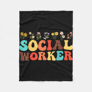 Social worker flower women men kids social work fleecefilt