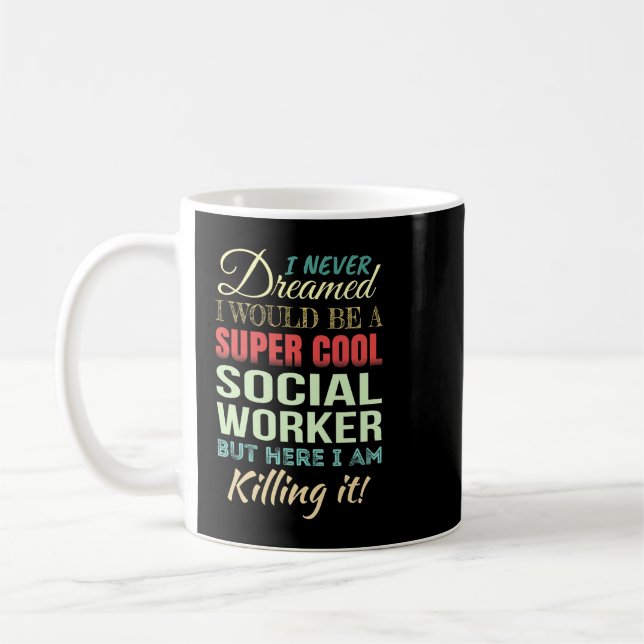 Social Worker Funny Gift-uppskattning Kaffemugg (Vänster)