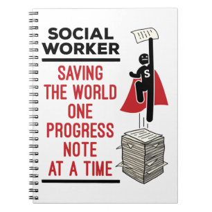 Social Worker Funny Progress Note Social-arbete Anteckningsbok