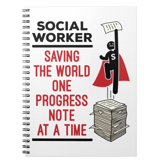Social Worker Funny Progress Note Social-arbete Anteckningsbok (Framsidan)