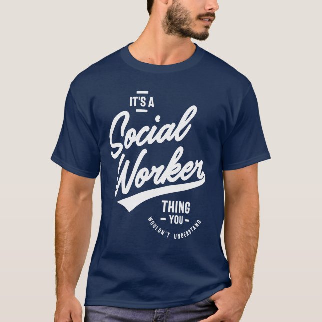 Social Worker Gift Funny Job Title Professor T Shirt (Framsida)