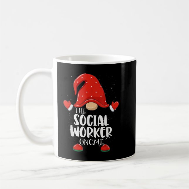 Social Worker Gnome Matching Family Group Christma Kaffemugg (Vänster)