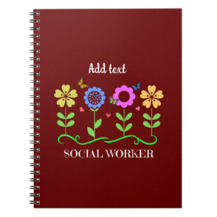 Social Worker, Grafikblommor, MALLAT, Anteckningsbok