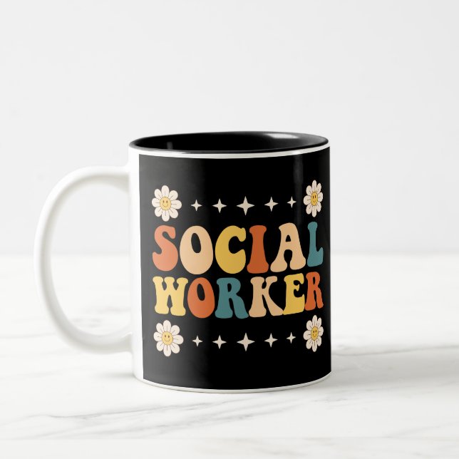 Social Worker Groovy Två-Tonad Mugg (Vänster)