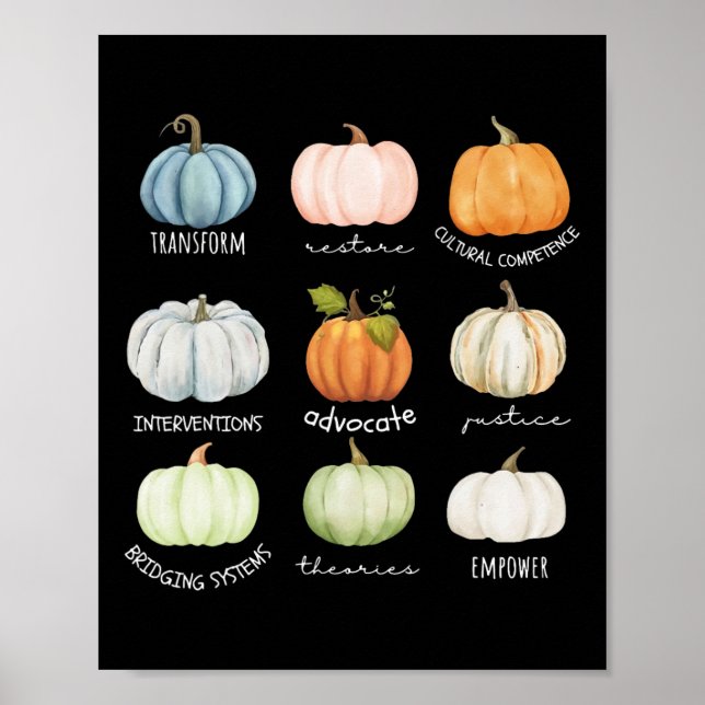 Social Worker Halloween Fall Pumpkin Thanksgiving Poster (Framsidan)