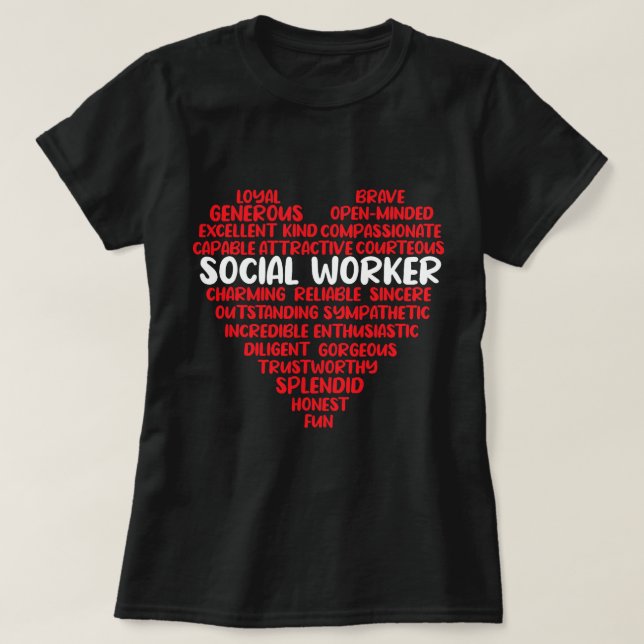 Social Worker Heart Medical Social Work T Shirt (Design framsida)