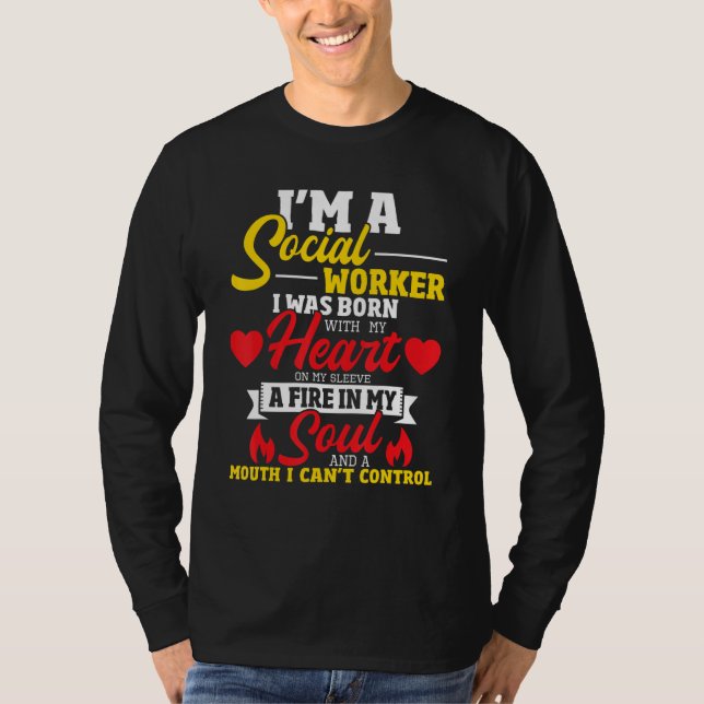Social Worker Heart On My Sleeve   Caseworker Soci T Shirt (Framsida)
