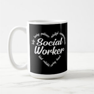 Social Worker Heart Ord Cloud Kaffemugg