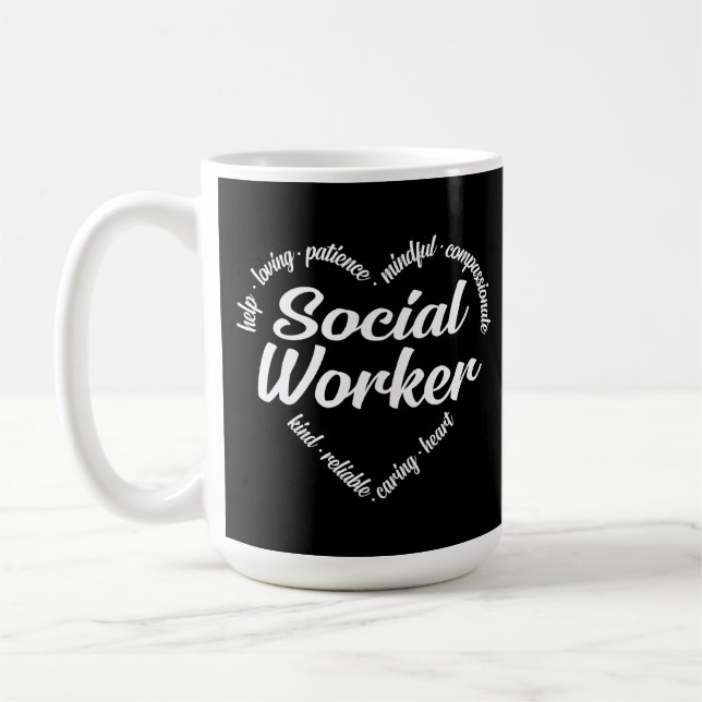 Social Worker Heart Ord Cloud Kaffemugg (Vänster)
