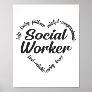 Social Worker Heart Ord Cloud Poster