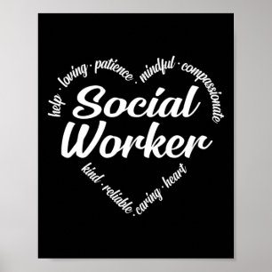 Social Worker Heart Ord Cloud Poster
