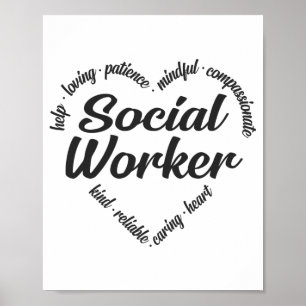 Social Worker Heart Ord Cloud Poster