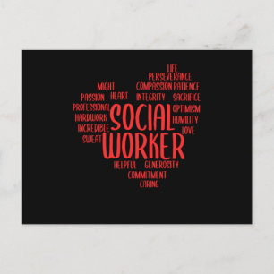 Social Worker Heart Social Care Gift Vykort