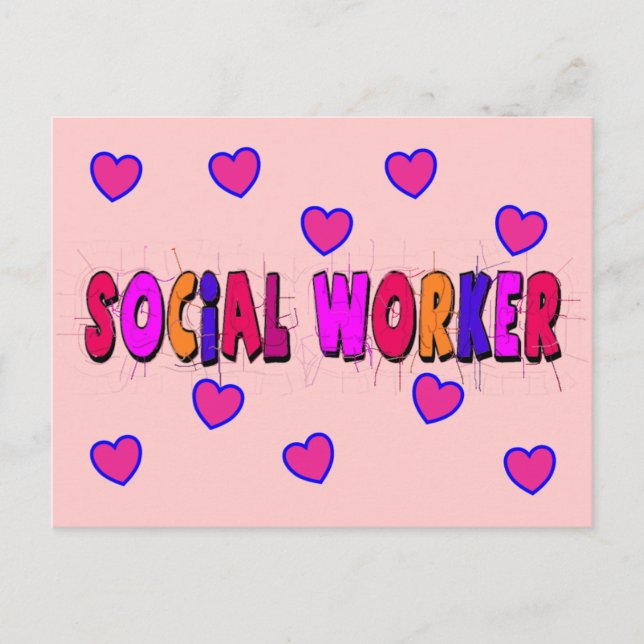 Social Worker HEARTS Vykort (Framsida)