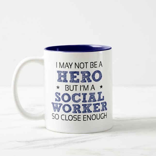 Social Worker Hero Humor Novelty Två-Tonad Mugg (Vänster)