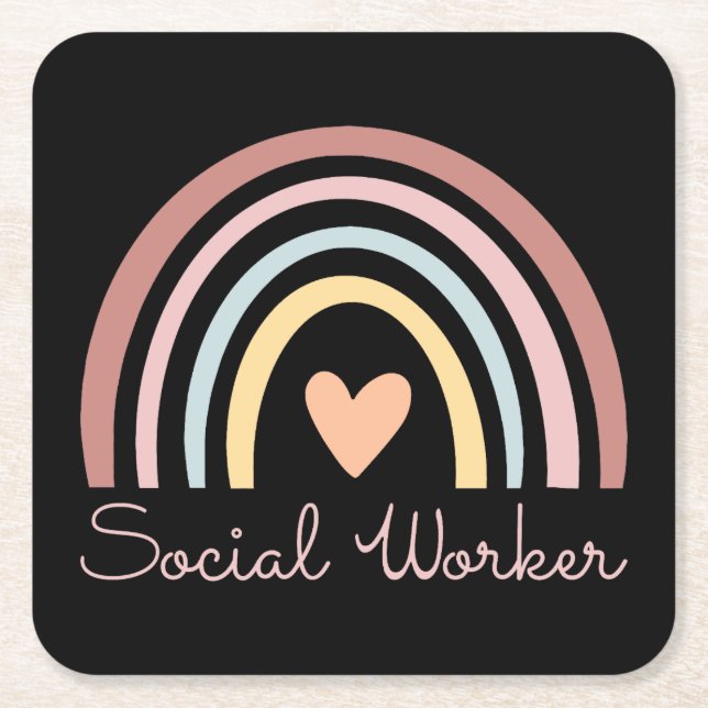 Social Worker II Underlägg Papper Kvadrat (Framsidan)
